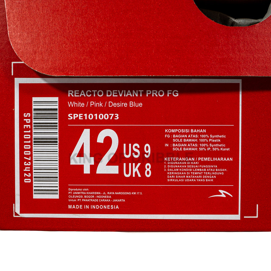 KING OF DRIBBLE Sepatu Bola Specs Reacto Deviant Pro FG 1010073 Original
