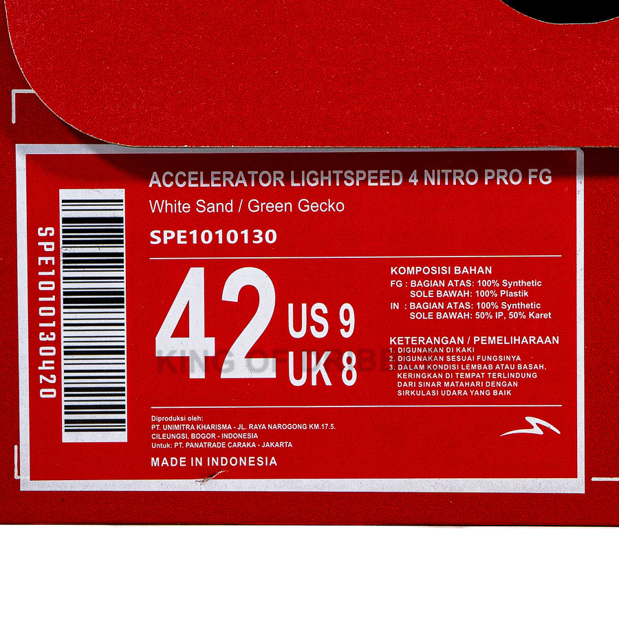 KING OF DRIBBLE Sepatu Bola Specs Accelerator Lightspeed 4 Nitro Pro FG 1010130 Original