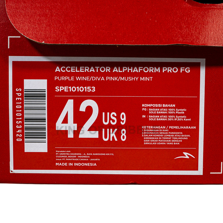 KING OF DRIBBLE Sepatu Bola Specs Accelerator Alphaform Pro FG 1010153 Original