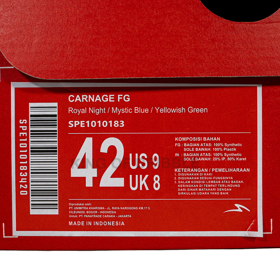 KING OF DRIBBLE Sepatu Bola Specs Carnage FG 1010183 Original