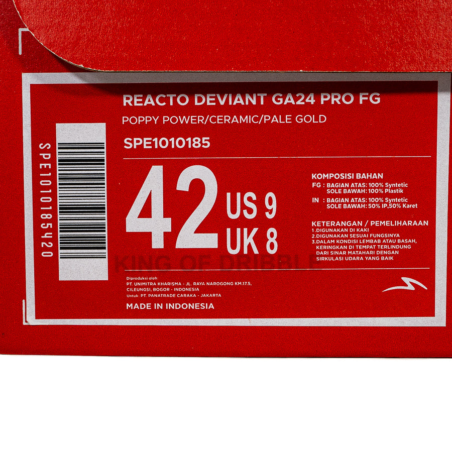 KING OF DRIBBLE Sepatu Bola Specs Reacto Deviant GA24 Pro FG 1010185 Original