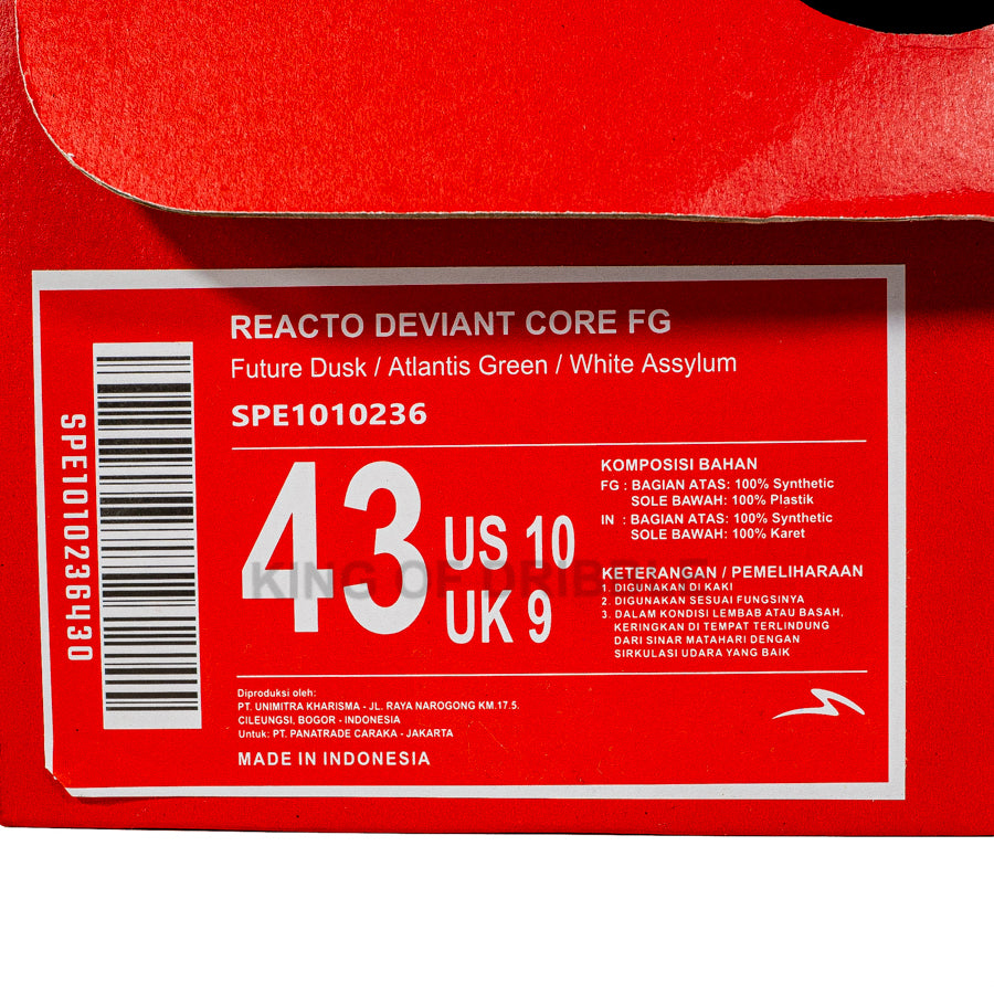 KING OF DRIBBLE Sepatu Bola Specs Reacto Deviant Core FG 1010236 Original