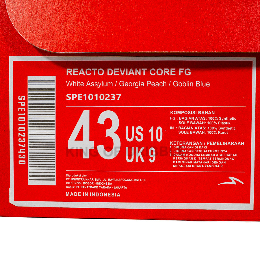 KING OF DRIBBLE Sepatu Bola Specs Reacto Deviant Core FG 1010237 Original