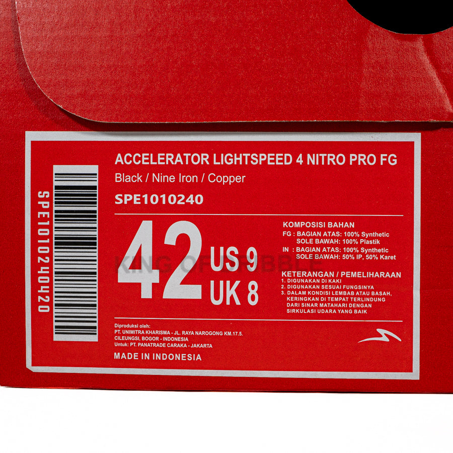 KING OF DRIBBLE Sepatu Bola Specs Accelerator Lightspeed 4 Nitro Pro FG 1010240 Original