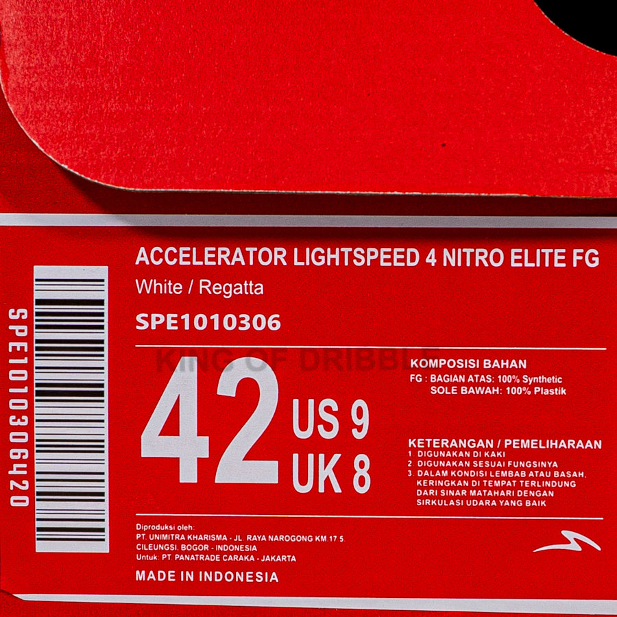 KING OF DRIBBLE Sepatu Bola Specs Accelerator Lightspeed 4 Nitro Elite FG 1010306 Original