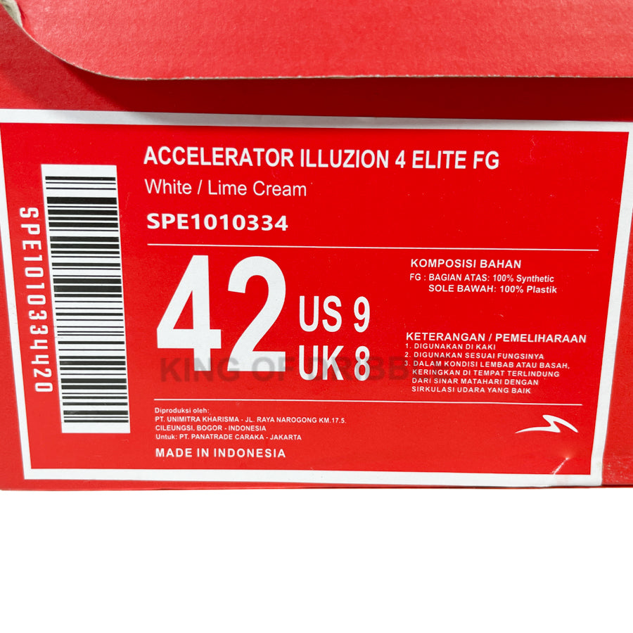 KING OF DRIBBLE Sepatu Bola Specs Accelerator Illuzion 4 Elite FG 1010334 Original