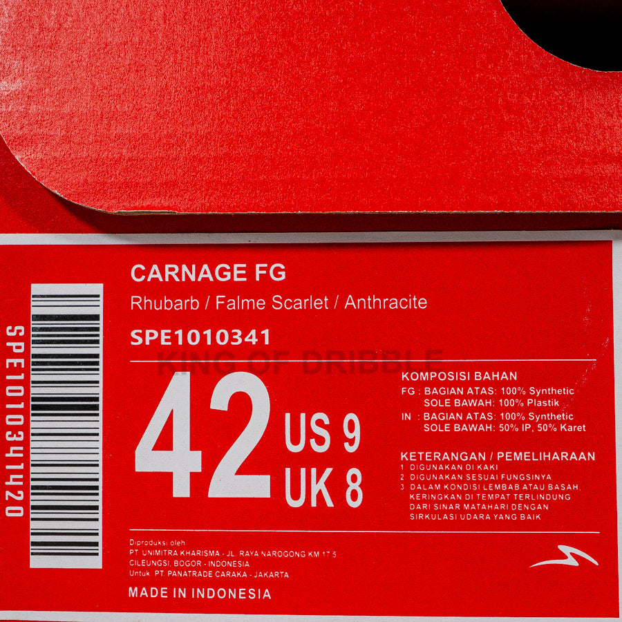 KING OF DRIBBLE Sepatu Bola Specs Carnage FG 1010341 Original