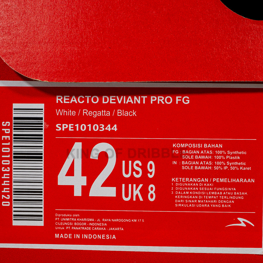 KING OF DRIBBLE Sepatu Bola Specs Reacto Deviant Pro FG 1010344 Original