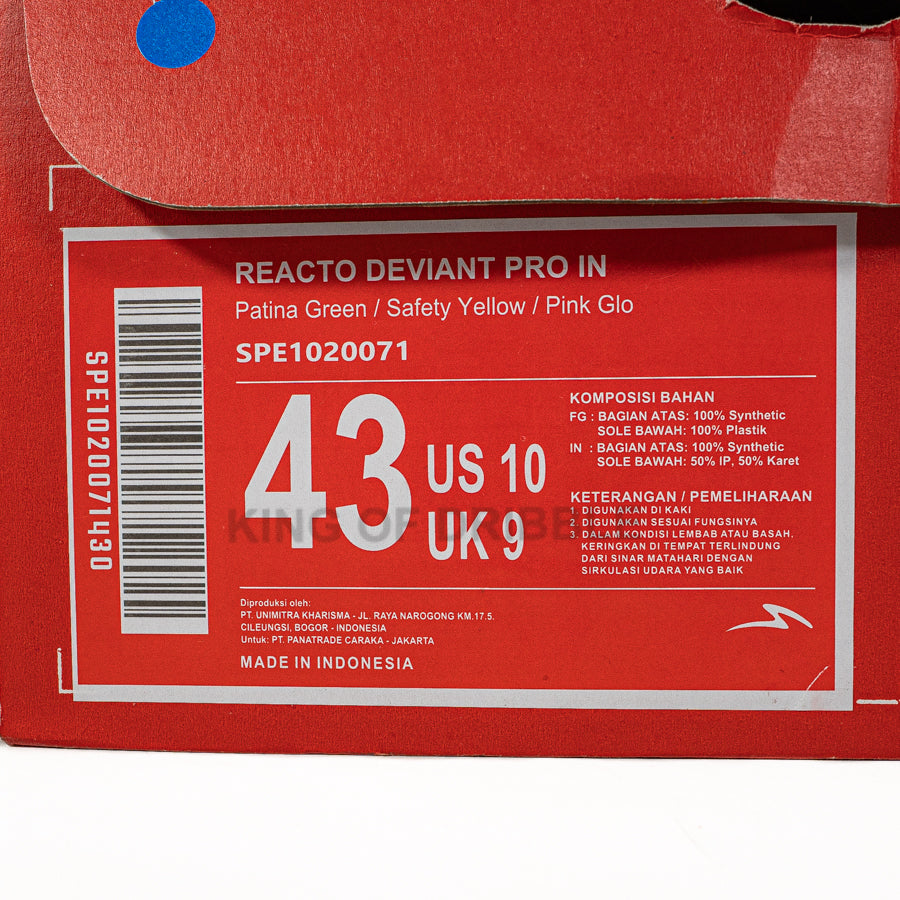 KING OF DRIBBLE Sepatu Futsal Specs Reacto Deviant Pro IN 1020071 Original