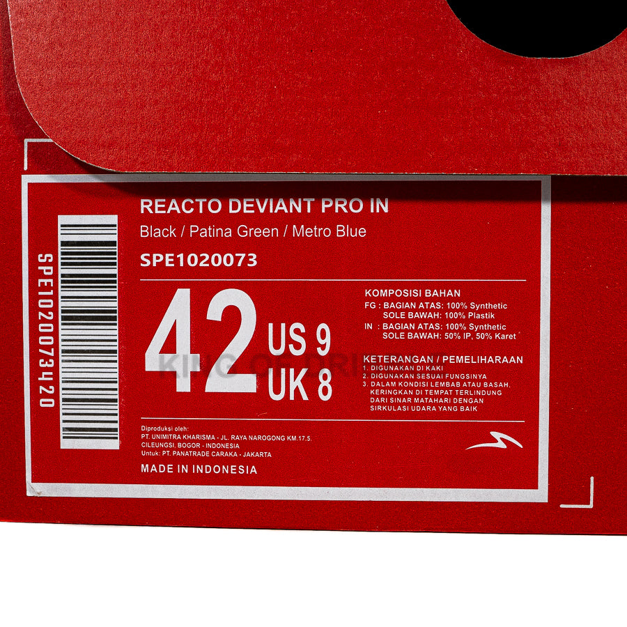 KING OF DRIBBLE Sepatu Futsal Specs Reacto Deviant Pro IN 1020073 Original