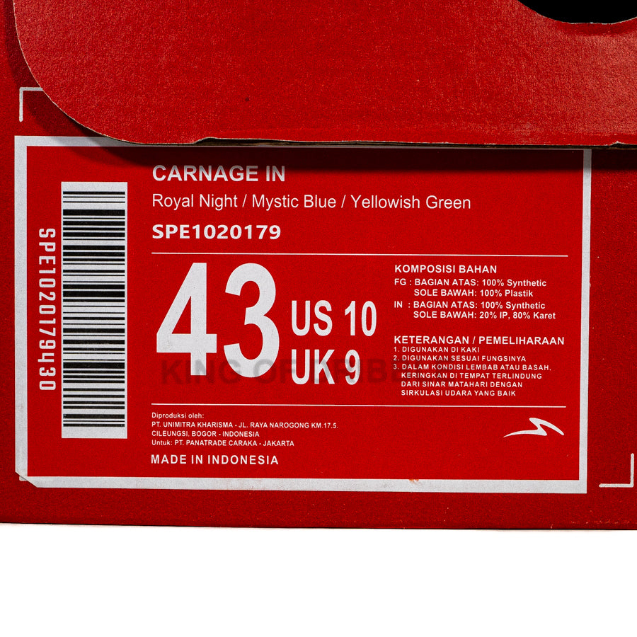 KING OF DRIBBLE Sepatu Futsal Specs Carnage IN 1020179 Original