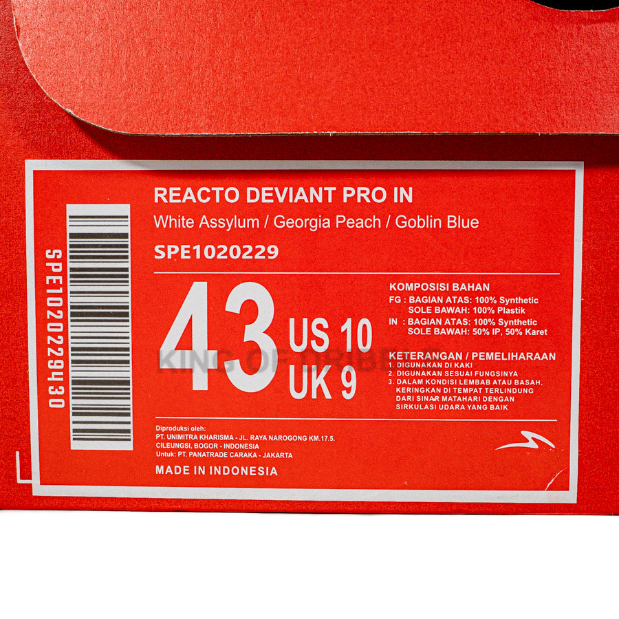 Nama Produk KING OF DRIBBLE Sepatu Futsal Specs Reacto Deviant Pro IN 1020229 Original