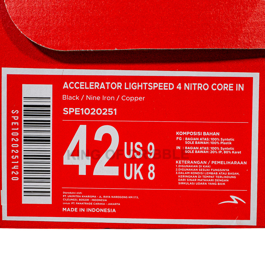 KING OF DRIBBLE Sepatu Futsal Specs Accelerator Lightspeed 4 Nitro Core IN 1020251 Original