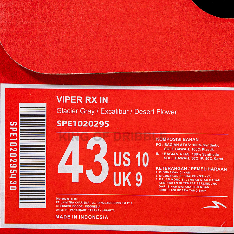 KING OF DRIBBLE Sepatu Futsal Specs Viper Rx IN 1020295 Original