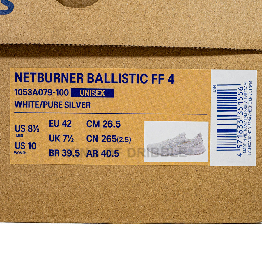 KING OF DRIBBLE Sepatu Voli Asics Netburner Ballistic FF 4 1053A079-100 Original