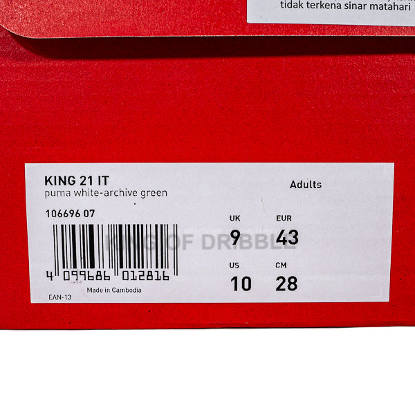KING OF DRIBBLE Sepatu Futsal Puma King 21 IT 106696-07 Original