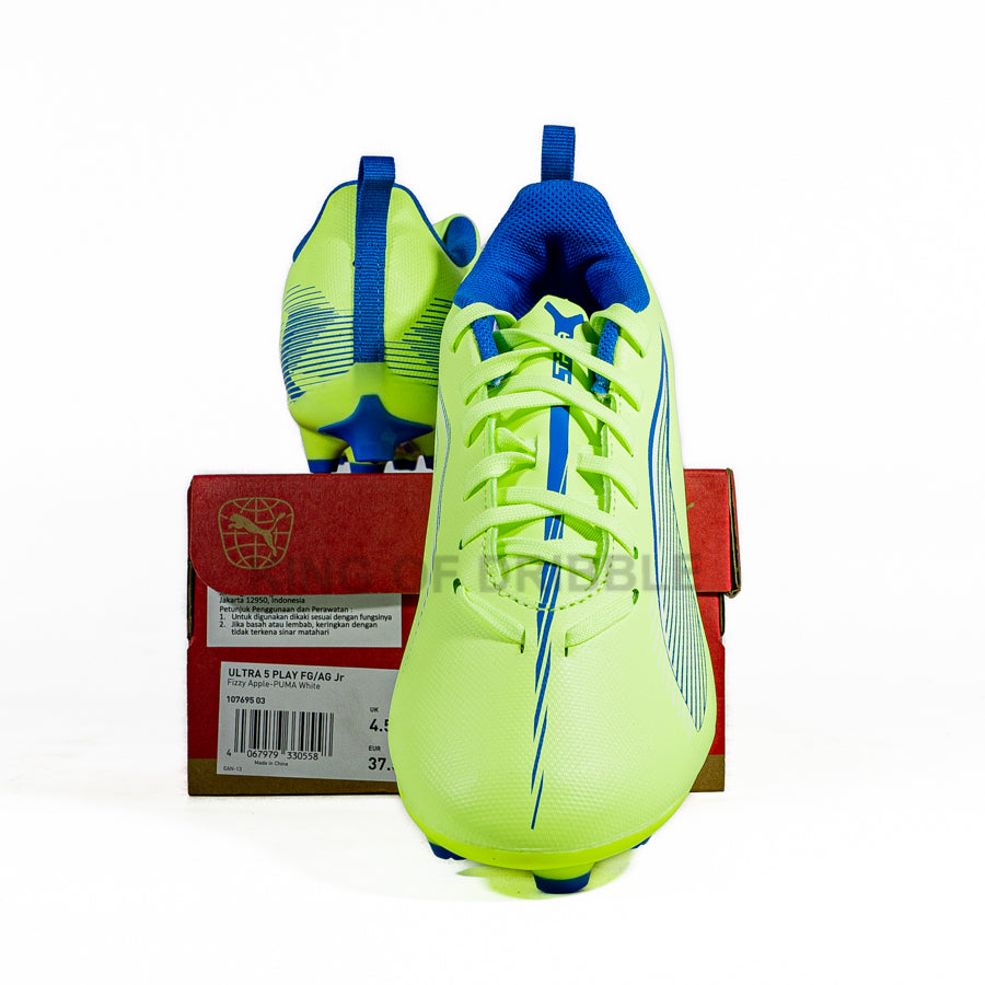 KING OF DRIBBLE Sepatu Bola Anak Puma Ultra 5 Play FG/AG JR 107695-03 Original