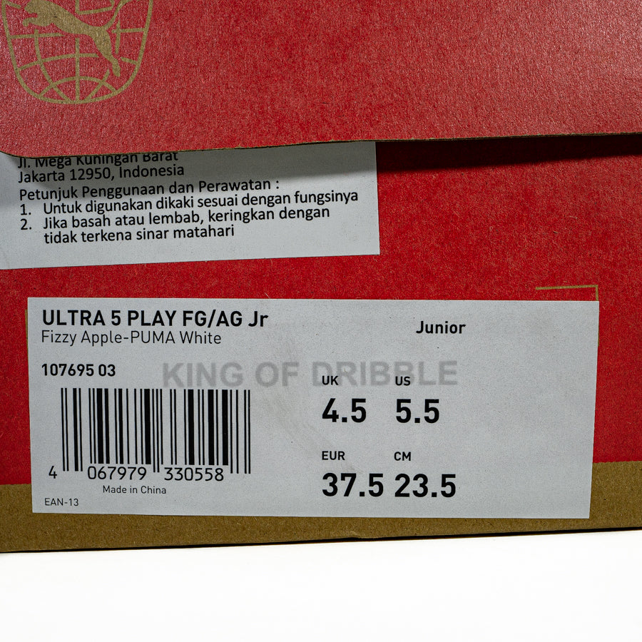 KING OF DRIBBLE Sepatu Bola Anak Puma Ultra 5 Play FG/AG JR 107695-03 Original