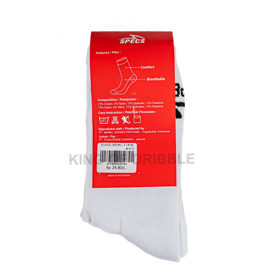 KING OF DRIBBLE Kaos Kaki Sekolah Specs School Socks L 2 Crew 3050027 Original