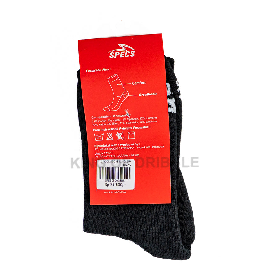 KING OF DRIBBLE Kaos Kaki Sekolah Specs School Socks L 2 Crew 3050028 Original