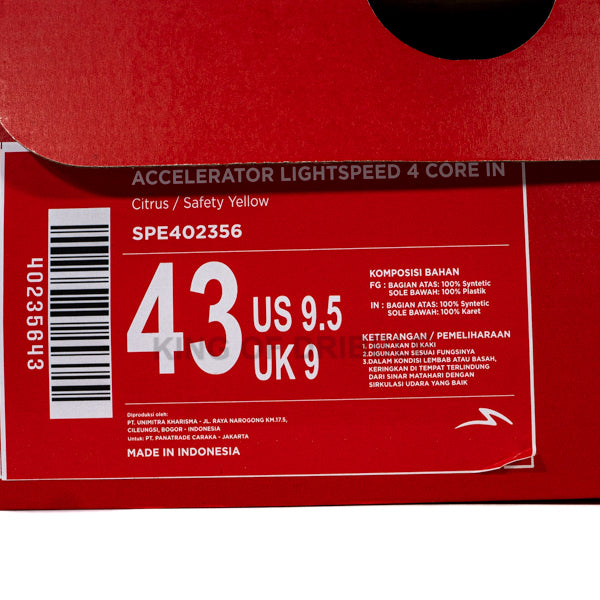 KING OF DRIBBLE Sepatu Futsal Specs Acc Lightspeed 4 Core IN 402356 Original