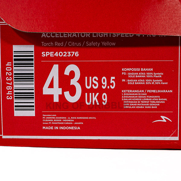 KING OF DRIBBLE Sepatu Futsal Specs Acc Lightspeed 4 Pro IN 402376 Original