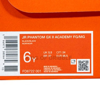 KING OF DRIBBLE Sepatu Bola Anak Nike JR Phantom GX II Academy FG/MG FD6722-001 Original