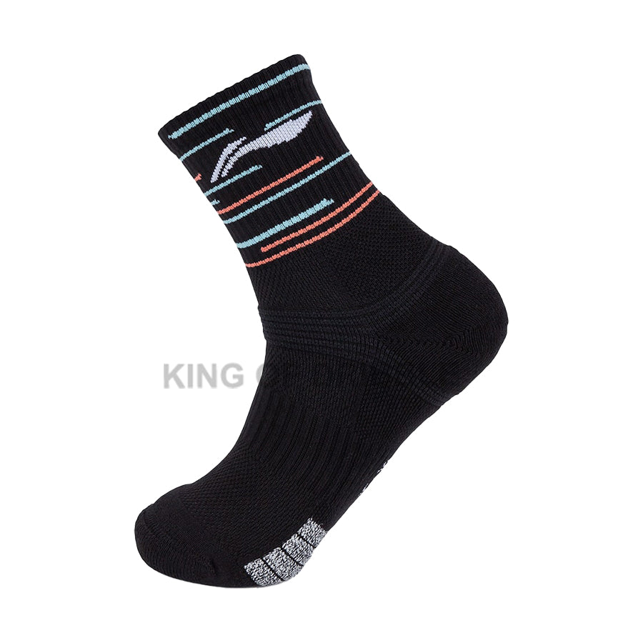KING OF DRIBBLE Kaos Kaki Badminton/Bulu Tangkis Li-Ning Mid Cut Socks AWST071 Original