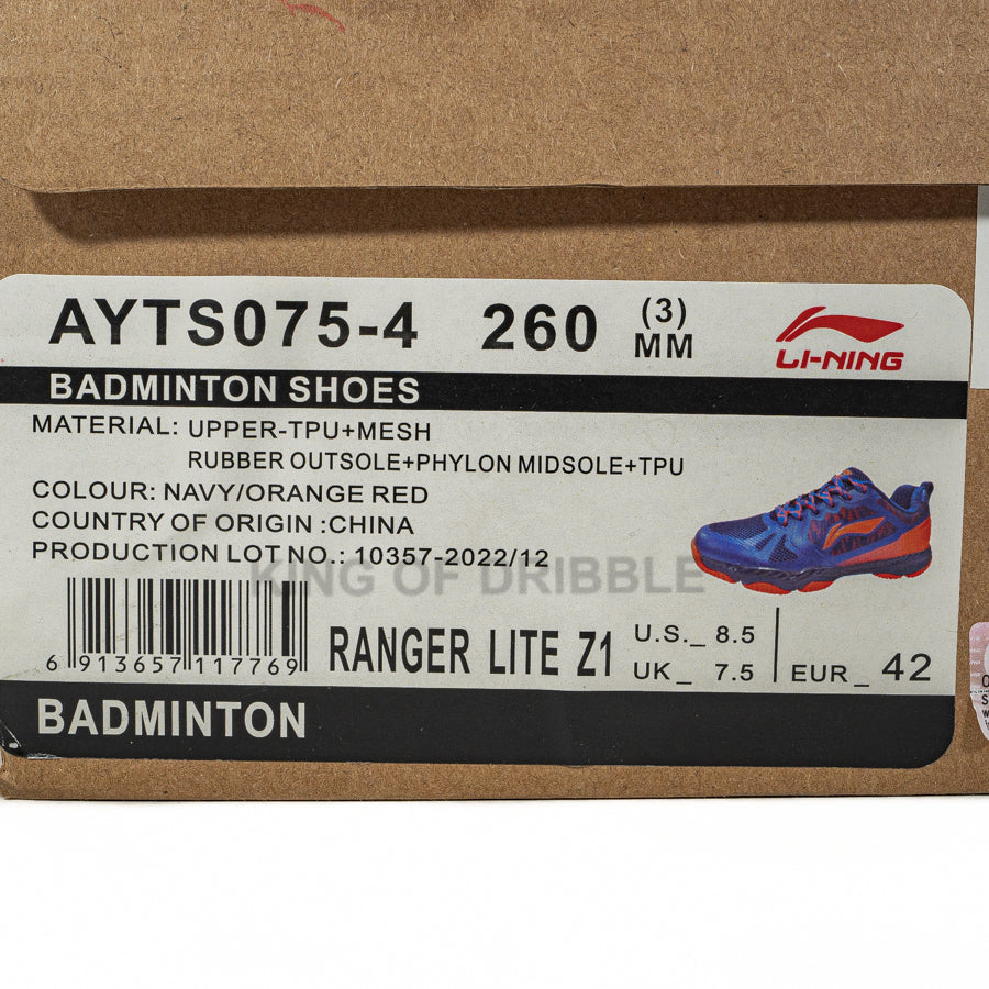 KING OF DRIBBLE Sepatu Badminton/Bulu Tangkis Li-ning Ranger Lite Z1 AYTS075-4 Original