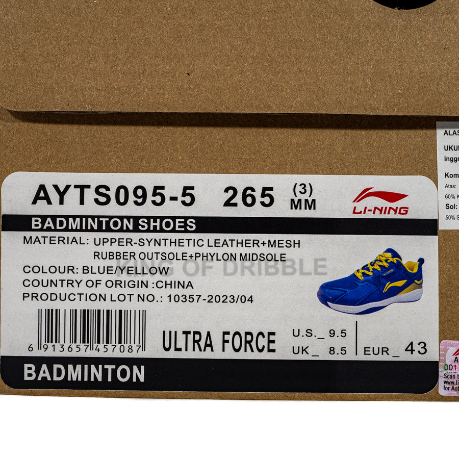 KING OF DRIBBLE Sepatu Badminton/Bulu Tangkis Li-Ning Ultra Force AYTS095-5 Original