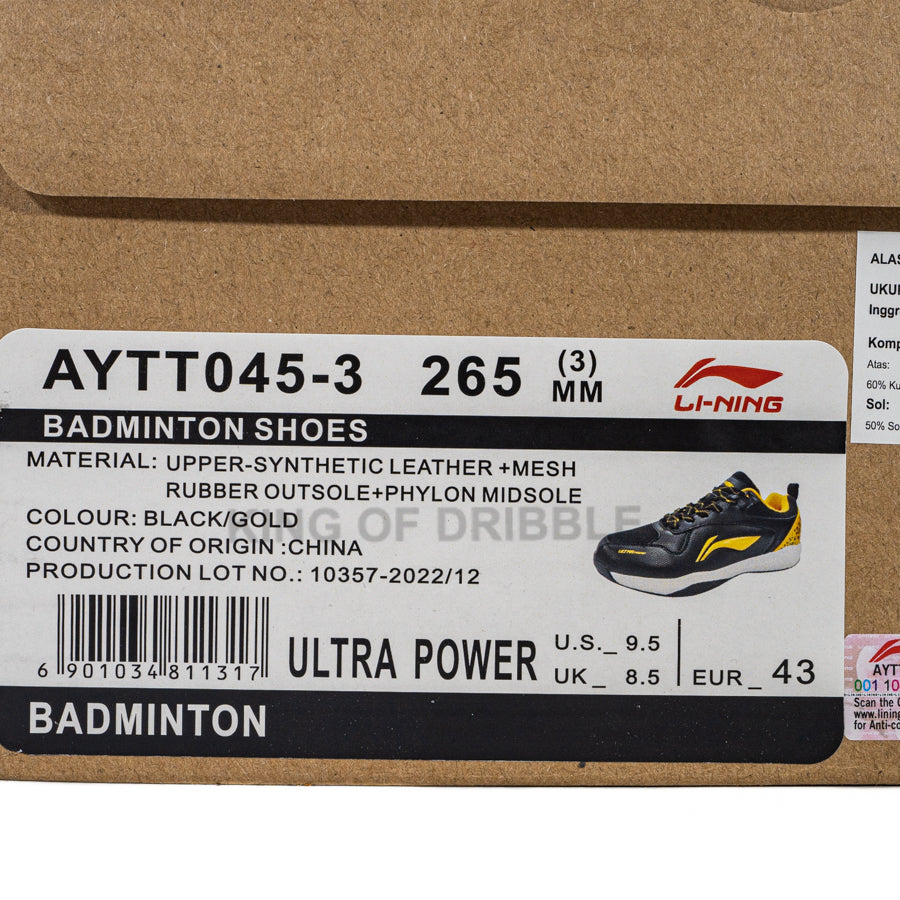 KING OF DRIBBLE Sepatu Badminton/Bulu Tangkis Li-ning Ultra Power AYTT045-3 Original