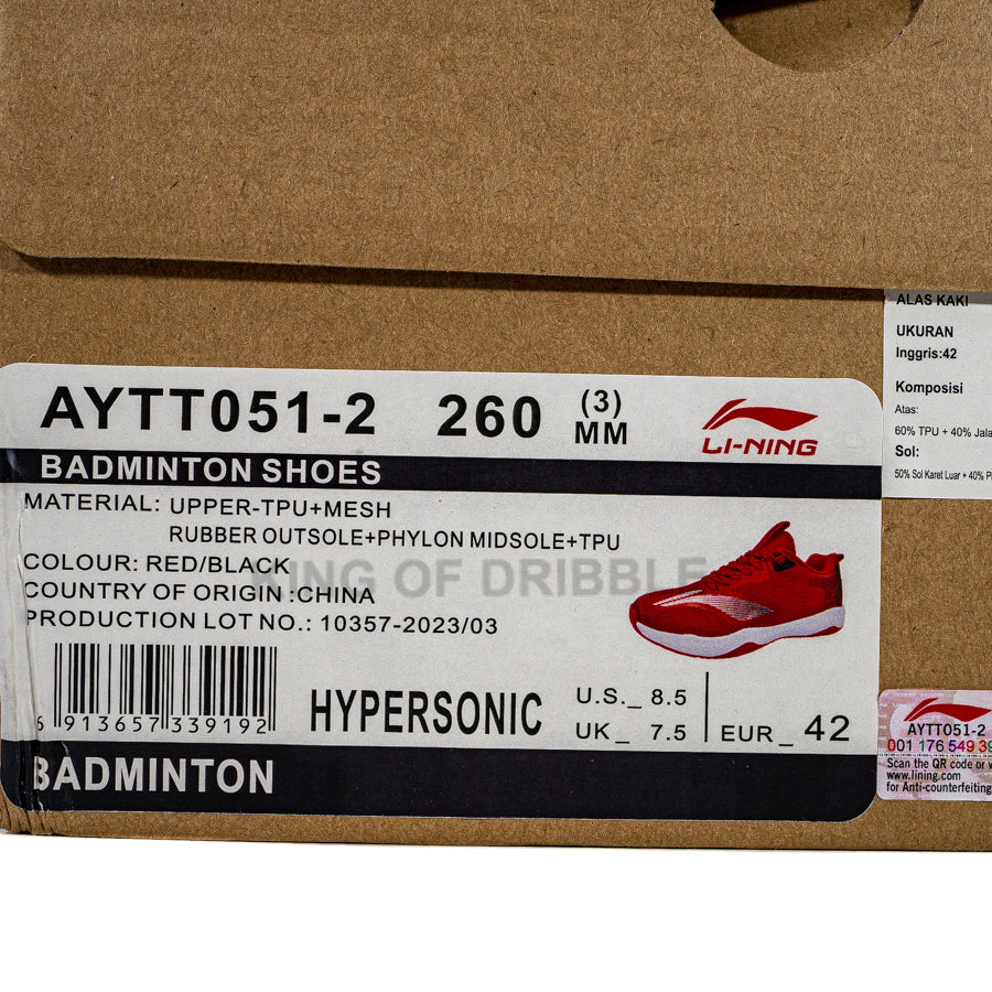 KING OF DRIBBLE Sepatu Badminton/Bulu Tangkis Li-ning Hypersonic AYTT051-2 Original