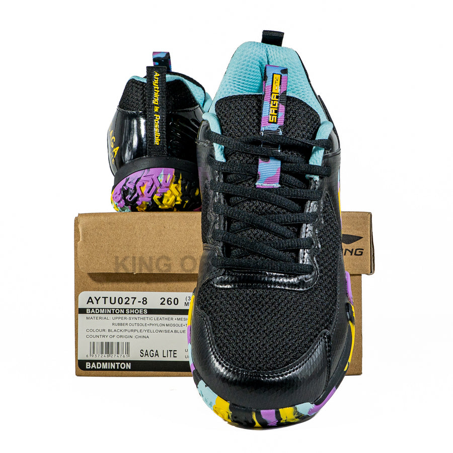 KING OF DRIBBLE Sepatu Badminton/Bulu Tangkis Li-Ning Saga Lite 9 AYTU027-8 Original