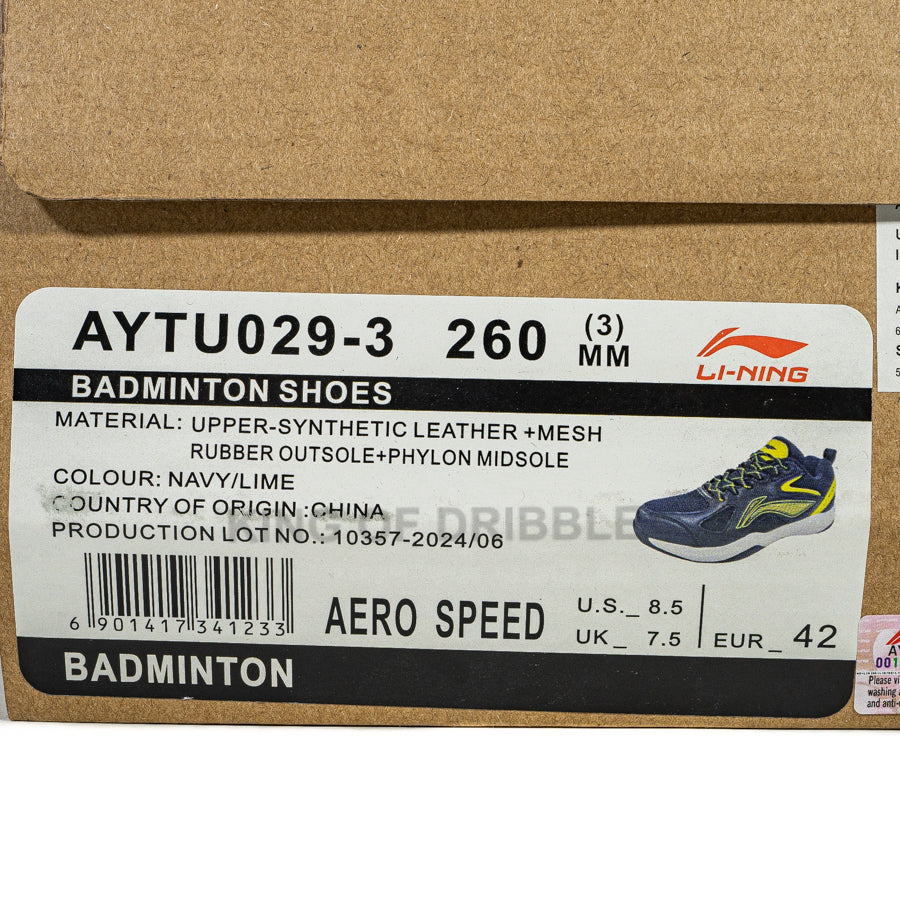 KING OF DRIBBLE Sepatu Badminton/Bulu Tangkis Li-Ning Aero Speed AYTU029-3 Original