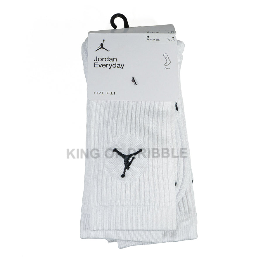 KING OF DRIBBLE Kaos Kaki Basket Nike Jordan Everyday Cush Poly Crew (3 Pairs) DX9632-100 Original