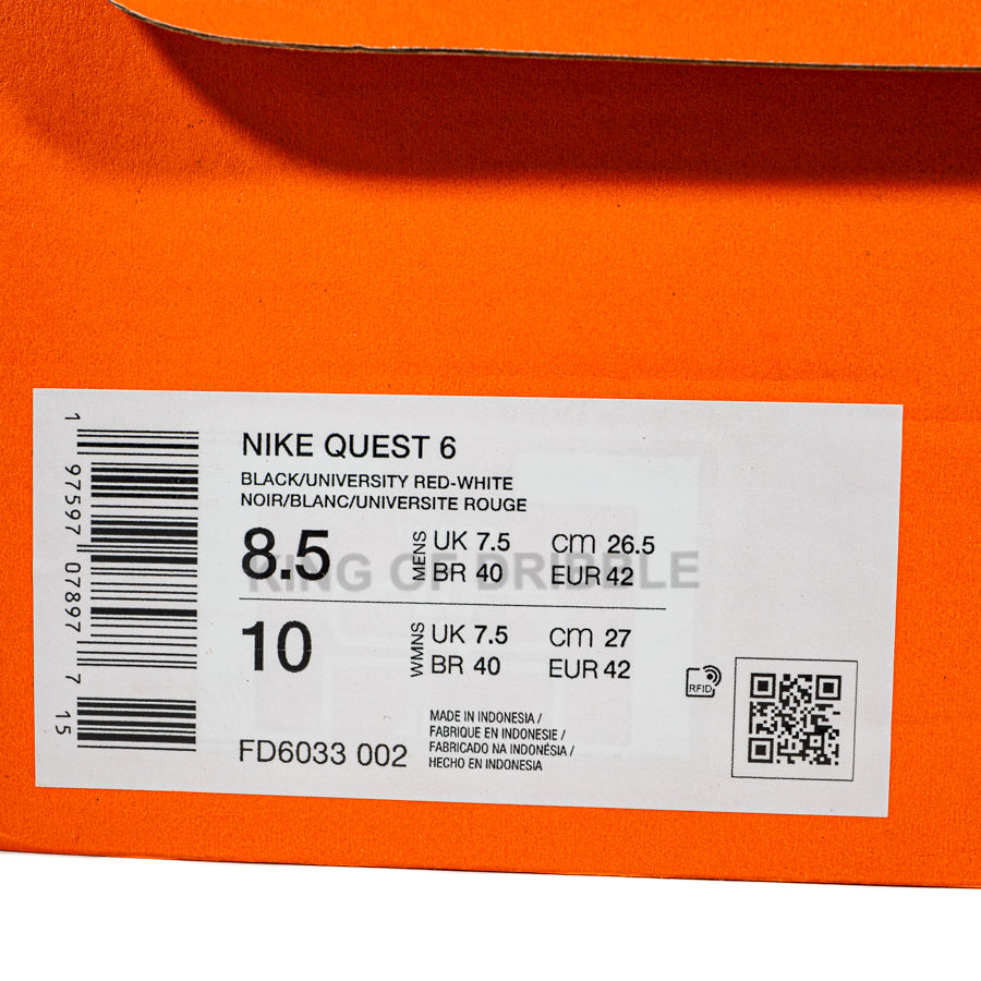 KING OF DRIBBLE Sepatu Running/Lari Nike Quest 6 FD6033-002 Original