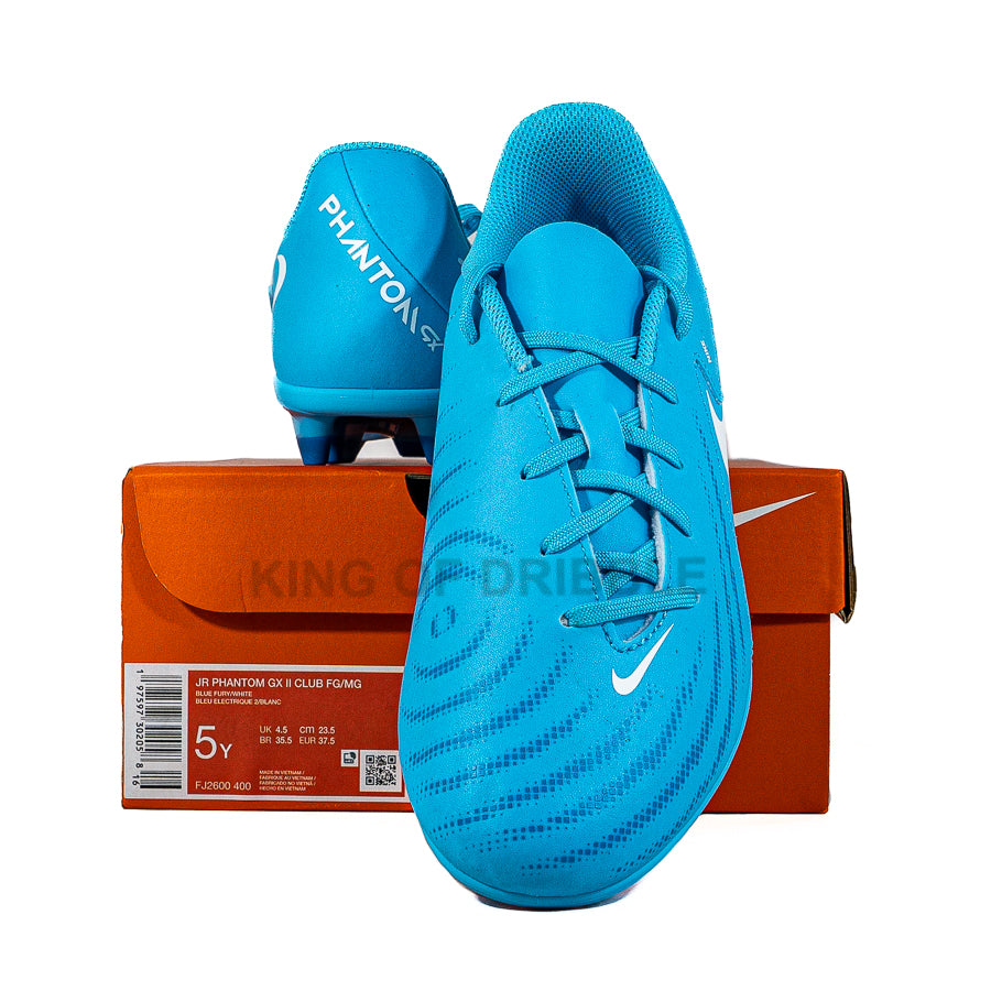 KING OF DRIBBLE Sepatu Bola Anak Nike JR Phantom GX II Club FG/MG FJ2600-400 Original