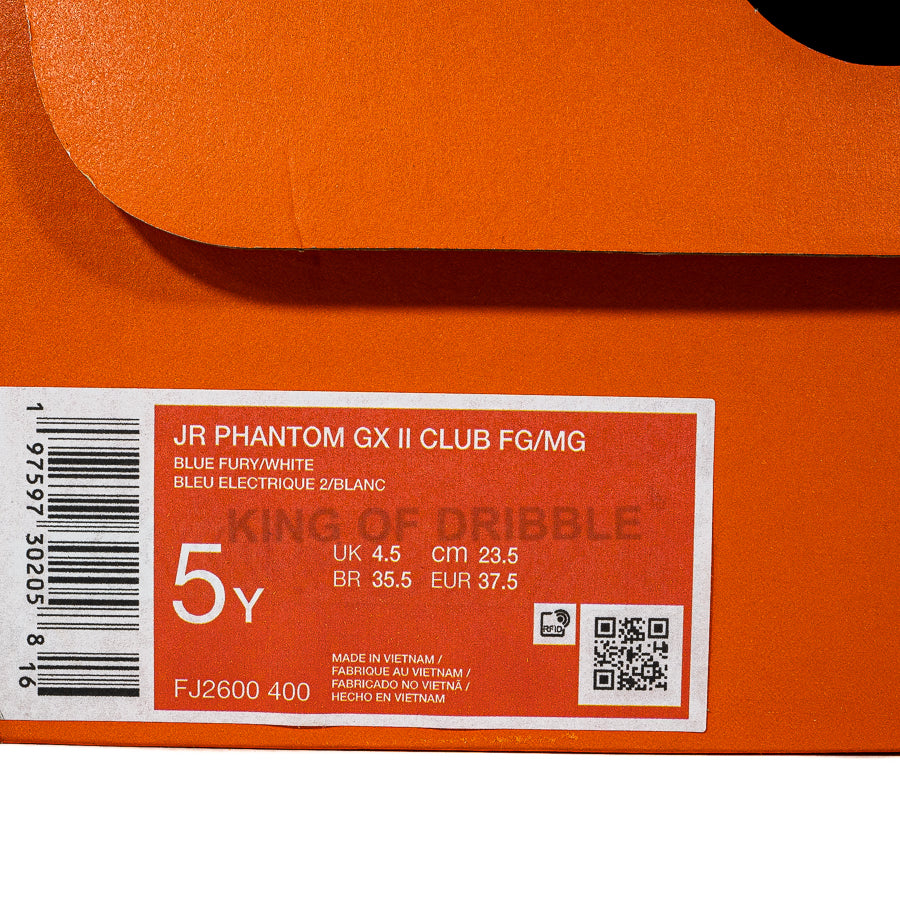 KING OF DRIBBLE Sepatu Bola Anak Nike JR Phantom GX II Club FG/MG FJ2600-400 Original