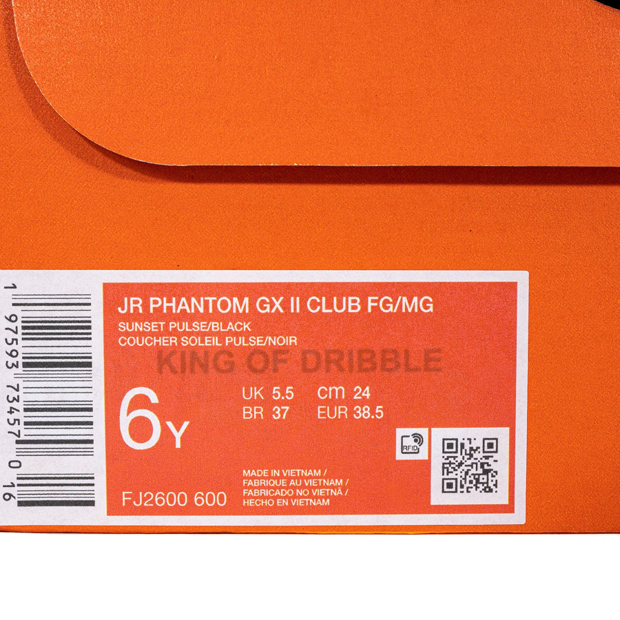 KING OF DRIBBLE Sepatu Bola Anak Nike JR Phantom GX II Club FG/MG FJ2600-600 Original