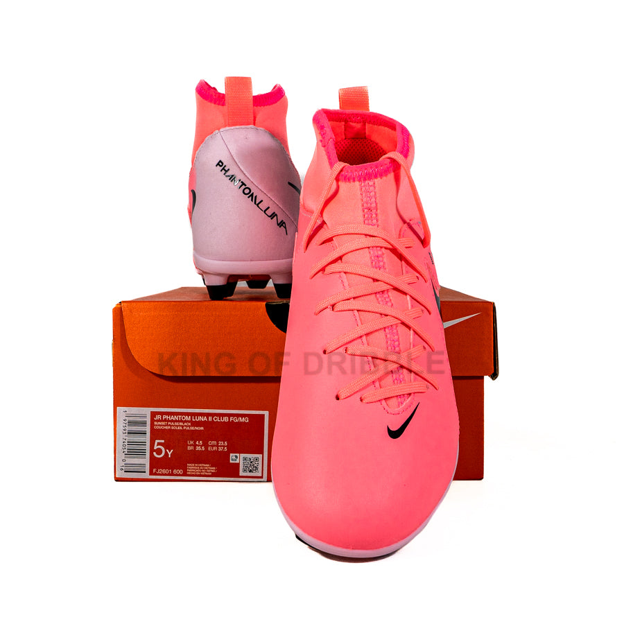 KING OF DRIBBLE Sepatu Bola Anak Nike JR Phantom Luna II Club FG/MG FJ2601-600 Original