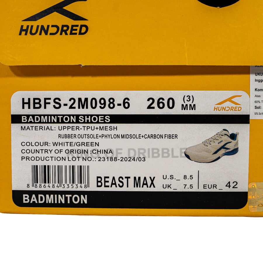 KING OF DRIBBLE Sepatu Badminton/Bulu Tangkis Hundred Beast Max HBFS-2M098-6 Original