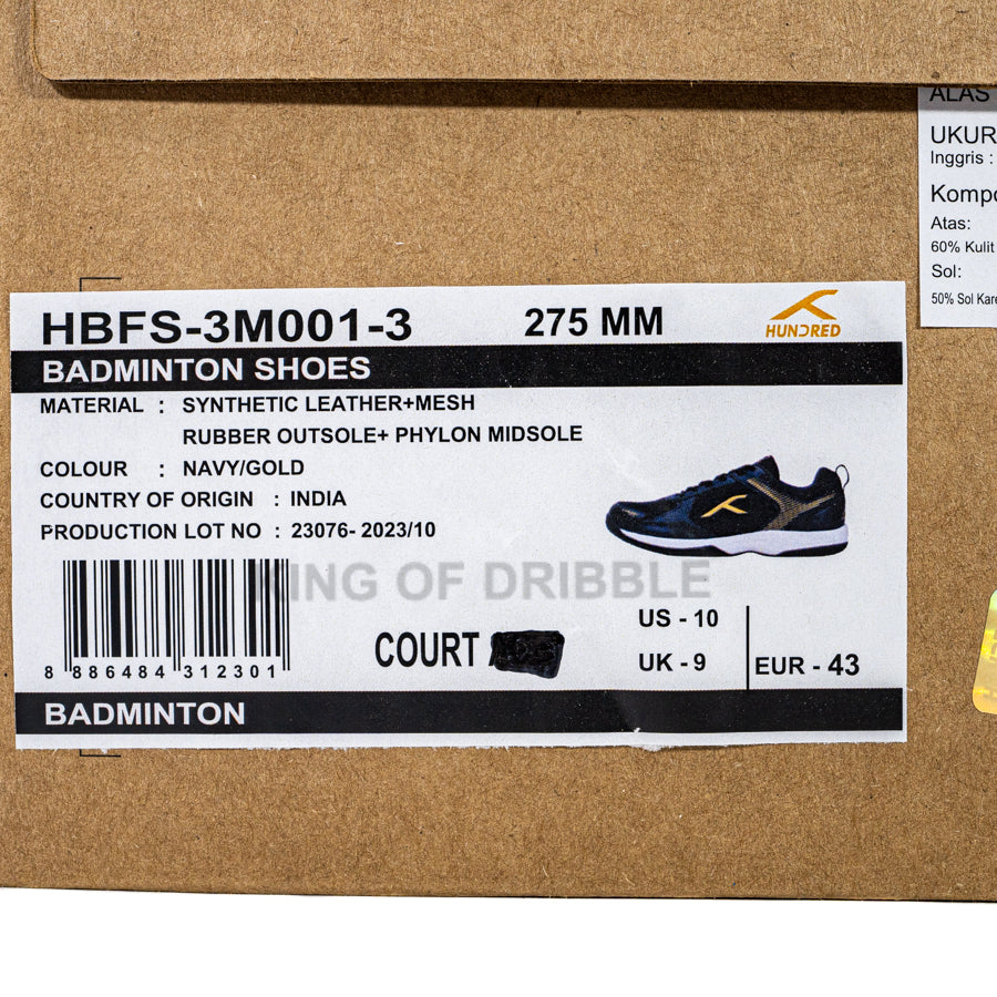 KING OF DRIBBLE Sepatu Badminton/Bulu Tangkis Hundred Court HBFS-3M001-3 Original