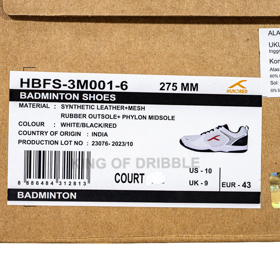 KING OF DRIBBLE Sepatu Badminton/Bulu Tangkis Hundred Court HBFS-3M001-6 Original