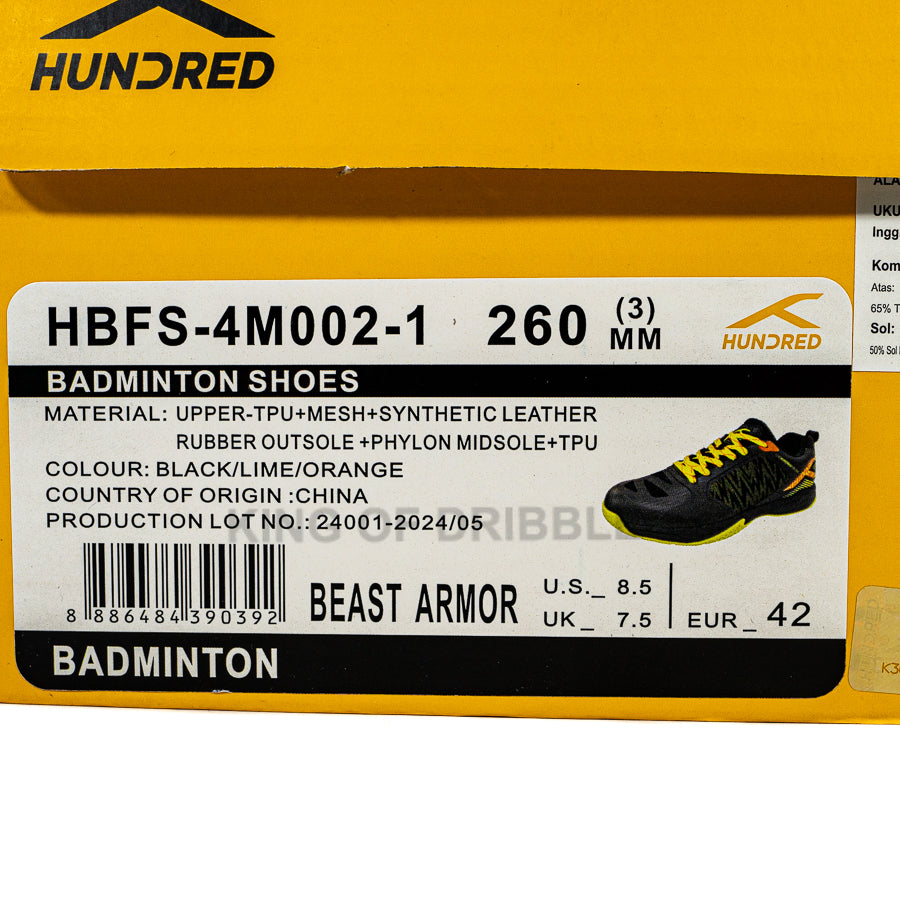 KING OF DRIBBLE Sepatu Badminton/Bulu Tangkis Hundred Beast Armor HBFS-4M002-1 Original