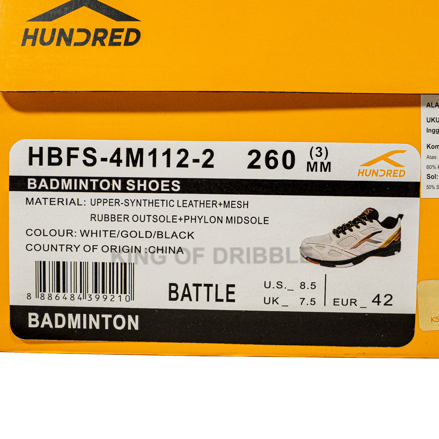 KING OF DRIBBLE Sepatu Badminton/Bulu Tangkis Hundred Battle HBFS-4M112-2 Original