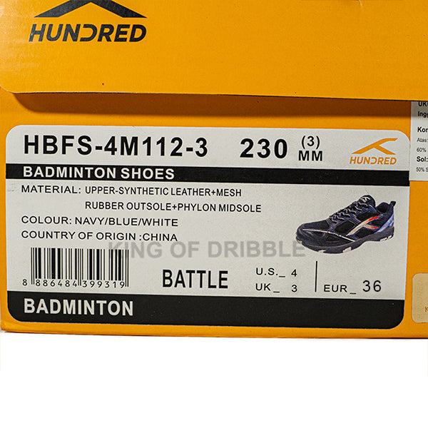 KING OF DRIBBLE Sepatu Badminton/Bulu Tangkis Anak Hundred Battle HBFS-4M112-3 Original