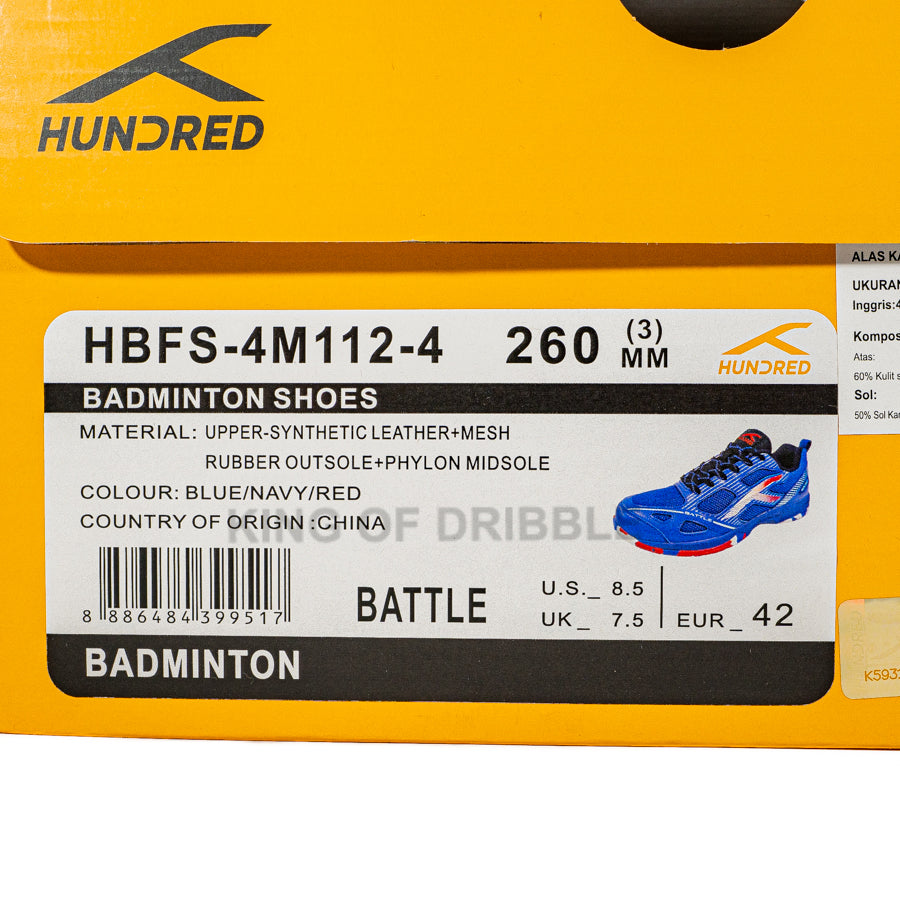 KING OF DRIBBLE Sepatu Badminton/Bulu Tangkis Hundred Battle HBFS-4M112-4 Original