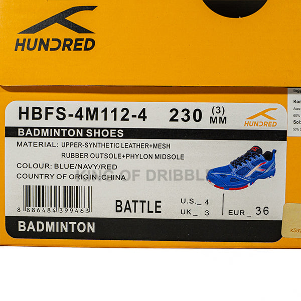 KING OF DRIBBLE Sepatu Badminton/Bulu Tangkis Anak Hundred Battle HBFS-4M112-4 Original