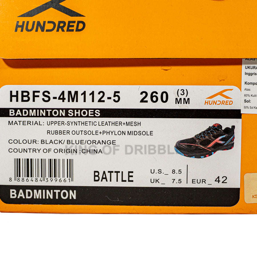 KING OF DRIBBLE Sepatu Badminton/Bulu Tangkis Hundred Battle HBFS-4M112-5 Original