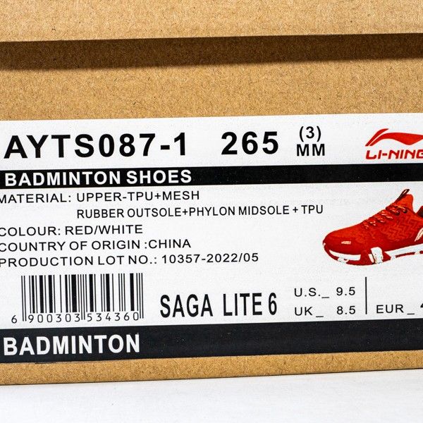 KING OF DRIBBLE Sepatu Badminton/Bulu Tangkis Li-ning Saga Lite 6 AYTS087-1 Original BNIB